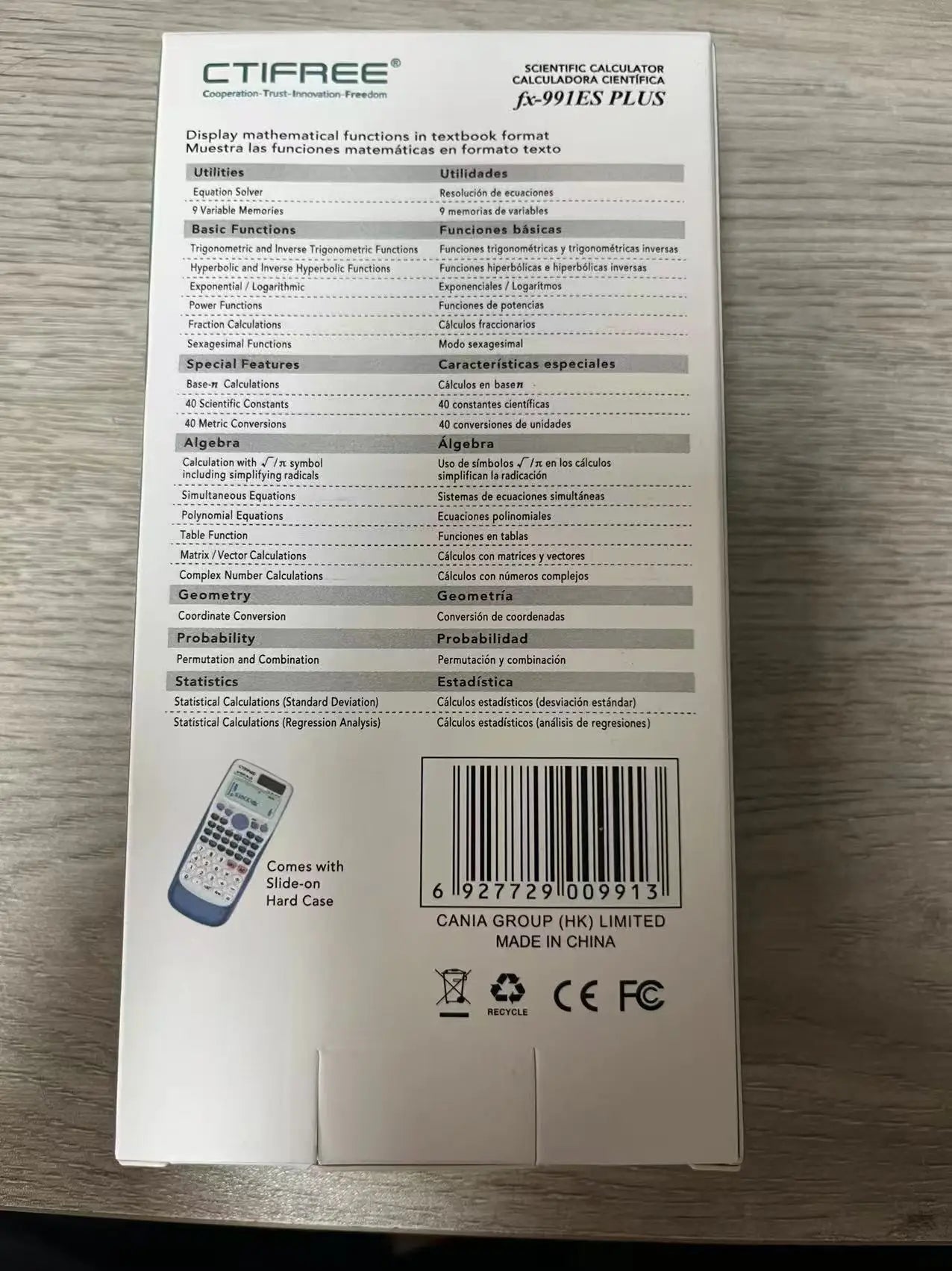 fx-991ES PLUS Multifunctional science function calculator-417function Specially designed for student exams, economical packaging