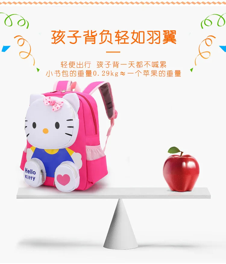 Hello Kitty Kids Backpack Cute Cartoon School Bag for Girls 3-9 Years Kindergarten Fashion Small Backpack Ipad