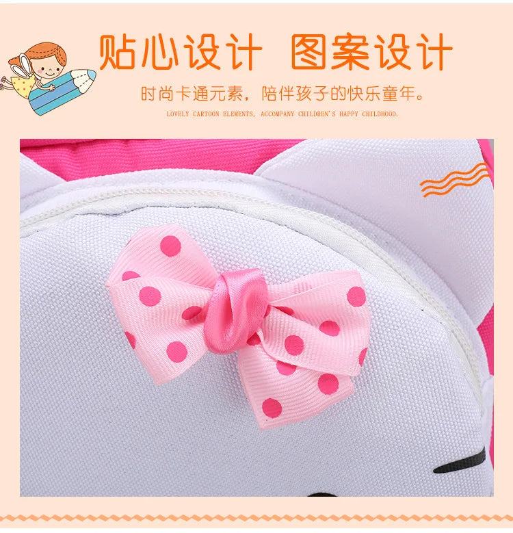 Hello Kitty Kids Backpack Cute Cartoon School Bag for Girls 3-9 Years Kindergarten Fashion Small Backpack Ipad