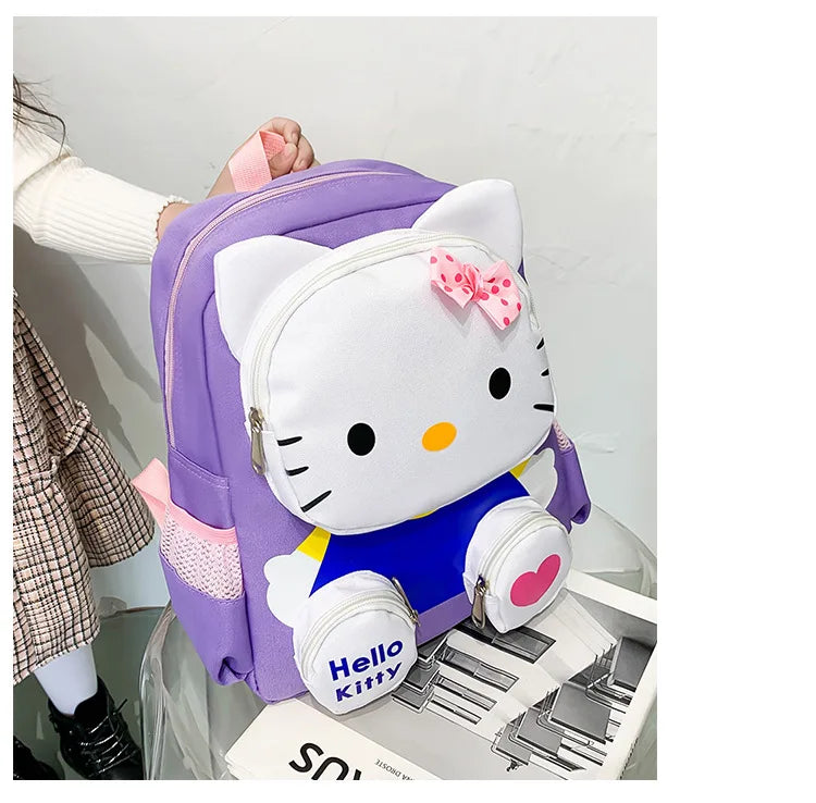 Hello Kitty Kids Backpack Cute Cartoon School Bag for Girls 3-9 Years Kindergarten Fashion Small Backpack Ipad