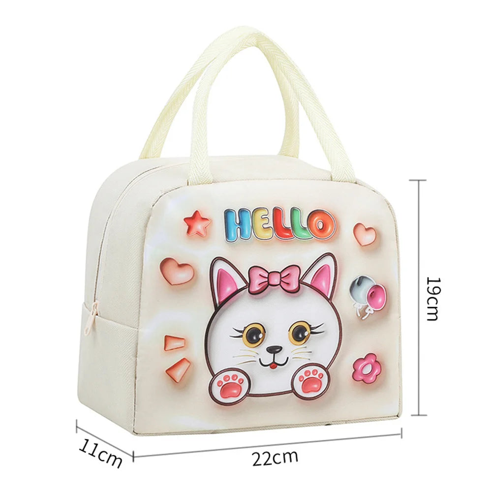 Kids Lunch Bag for School Portable Thermal Bag Children Cartoon Insulated Lunch Bag Cooler Bento Pouch Dinner Picnic Handbags