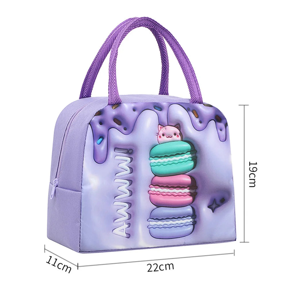 Kids Lunch Bag for School Portable Thermal Bag Children Cartoon Insulated Lunch Bag Cooler Bento Pouch Dinner Picnic Handbags