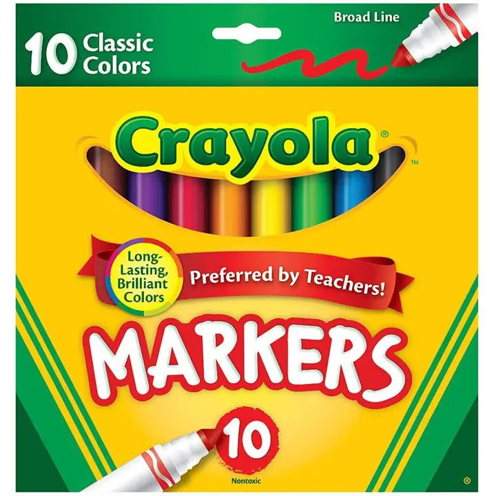 Crayola Classic Broad Line Markers, 10 Count