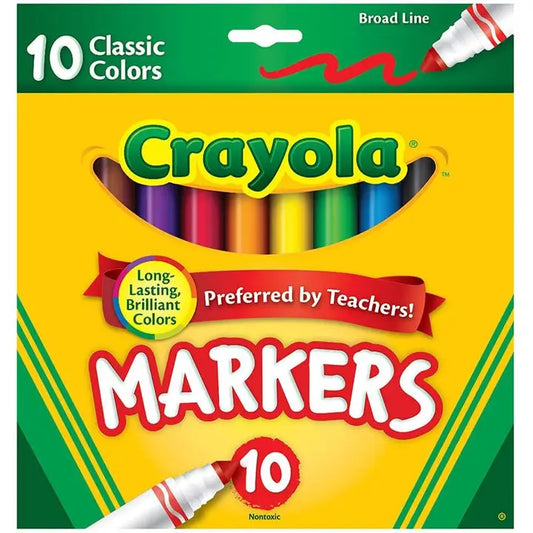 Crayola Classic Broad Line Markers, 10 Count