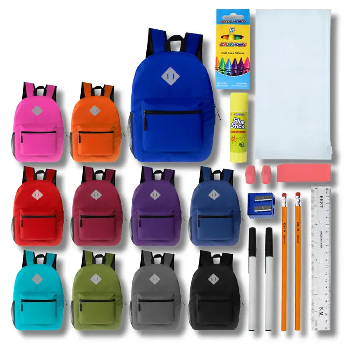 Premium Backpacks with 16 Pcs Supply Kit- Back To School