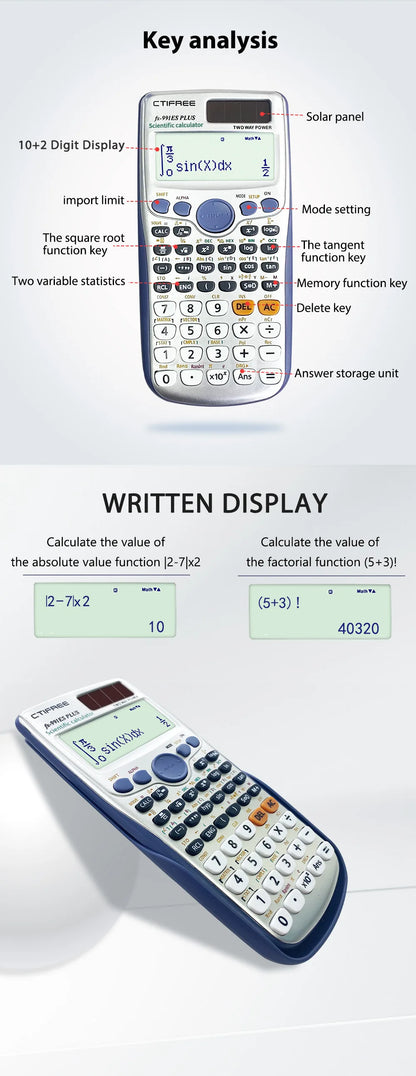 fx-991ES PLUS Multifunctional science function calculator-417function Specially designed for student exams, economical packaging
