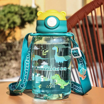 1PC Kids Water Sippy Cup Kids Water Bottle with Straw and Handle Portable Drinking Bottle Cup Children Kawaii Water Bottle