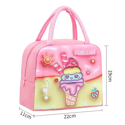 Kids Lunch Bag for School Portable Thermal Bag Children Cartoon Insulated Lunch Bag Cooler Bento Pouch Dinner Picnic Handbags
