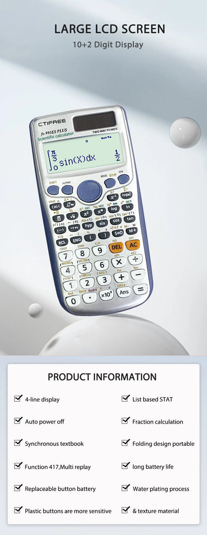 fx-991ES PLUS Multifunctional science function calculator-417function Specially designed for student exams, economical packaging