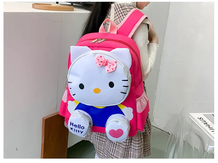 Hello Kitty Kids Backpack Cute Cartoon School Bag for Girls 3-9 Years Kindergarten Fashion Small Backpack Ipad