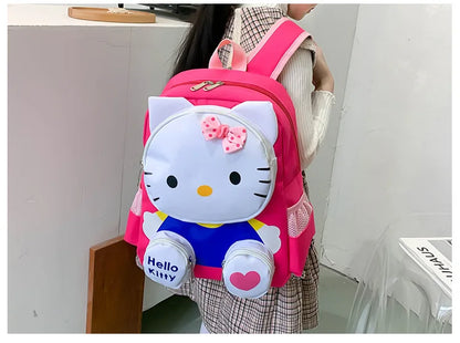Hello Kitty Kids Backpack Cute Cartoon School Bag for Girls 3-9 Years Kindergarten Fashion Small Backpack Ipad