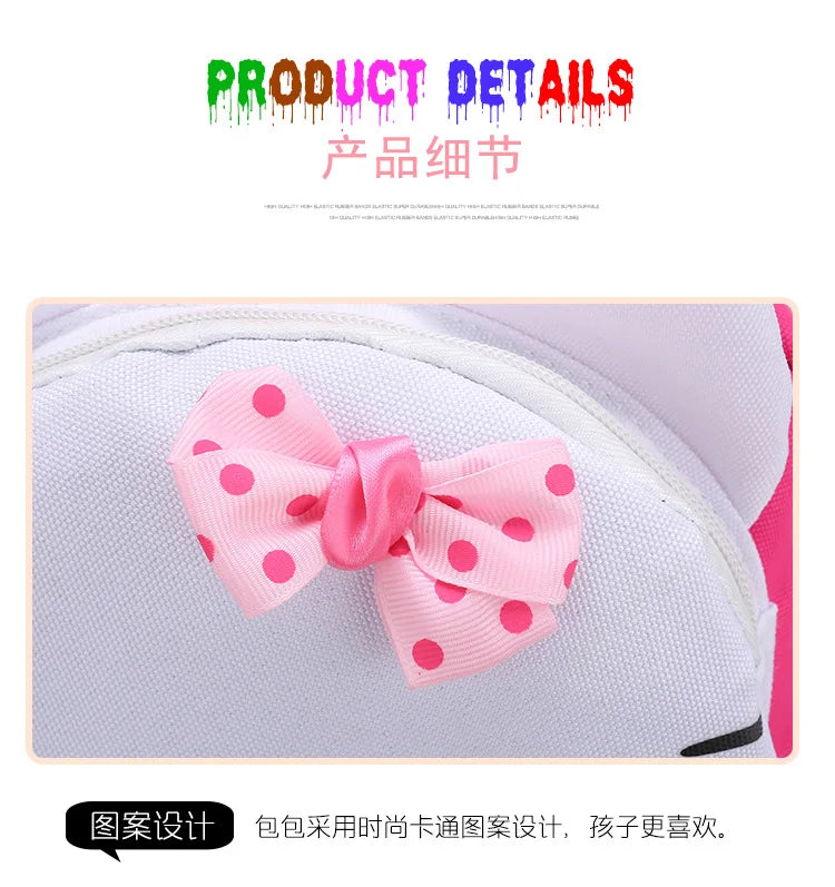 Hello Kitty Kids Backpack Cute Cartoon School Bag for Girls 3-9 Years Kindergarten Fashion Small Backpack Ipad