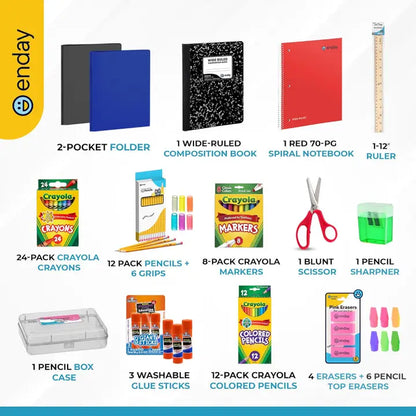 Enday Back To School Supplies Kit - Grades K-5